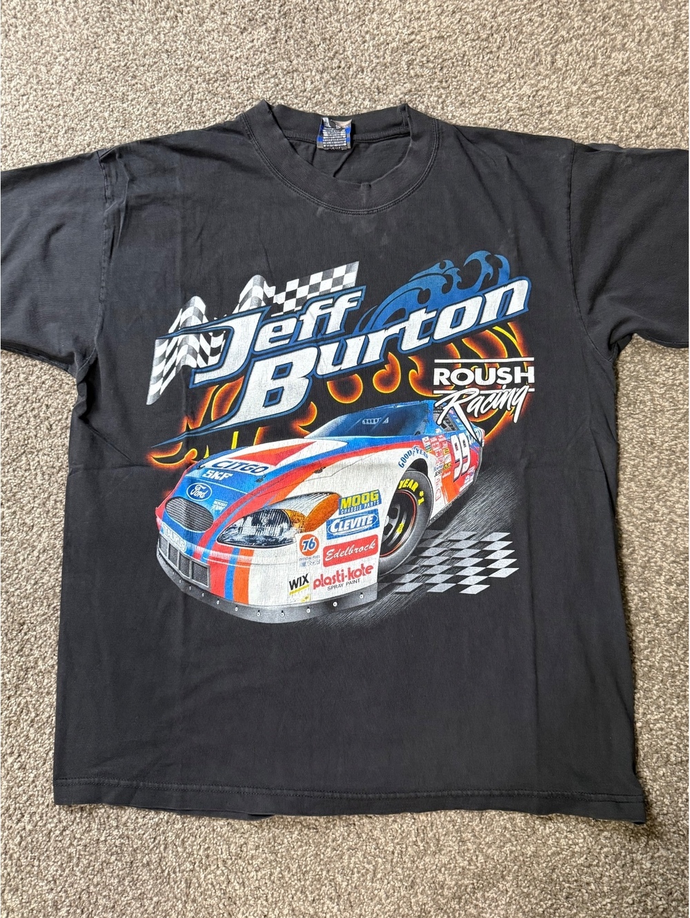 Vintage Late 90s/Y2K Jeff Burton NASCAR Racing Tee| Size L